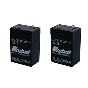 Multipack da 2 batterie al piombo 6 volt 4,5ah ricaricabili per lampade d'emergenza tampone