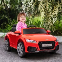 Macchina Elettrica per Bambini 3-5 Anni Licenza AUDI TT con Telecomando e Fari LED, 102x60x44 cm, Rosso