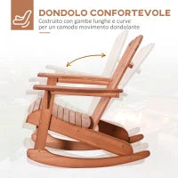 Sedia Adirondack in Legno, Sedia a Dondolo per Giardino ed Esterni Impermeabile, 77x94x97cm Teak