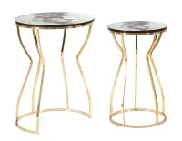 Tavolinetti Abstract Top -A- Coppia cm Ø 37X51-25X46