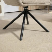 Poltrona Moderna Girevole con Seduta Imbottita in Tessuto Bouclé per Salotto e Ufficio, Grigio Chiaro