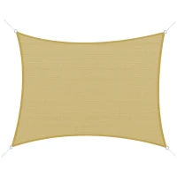 Tenda da Sole, Telo Ombreggiante Rettangolare 6L x 4l m HDPE Beige