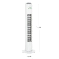 Ventilatore a Torre 45W a 3 Modalità e 3 Velocità con Timer da 10h, in ABS, Ø22 x 77A cm, Bianco