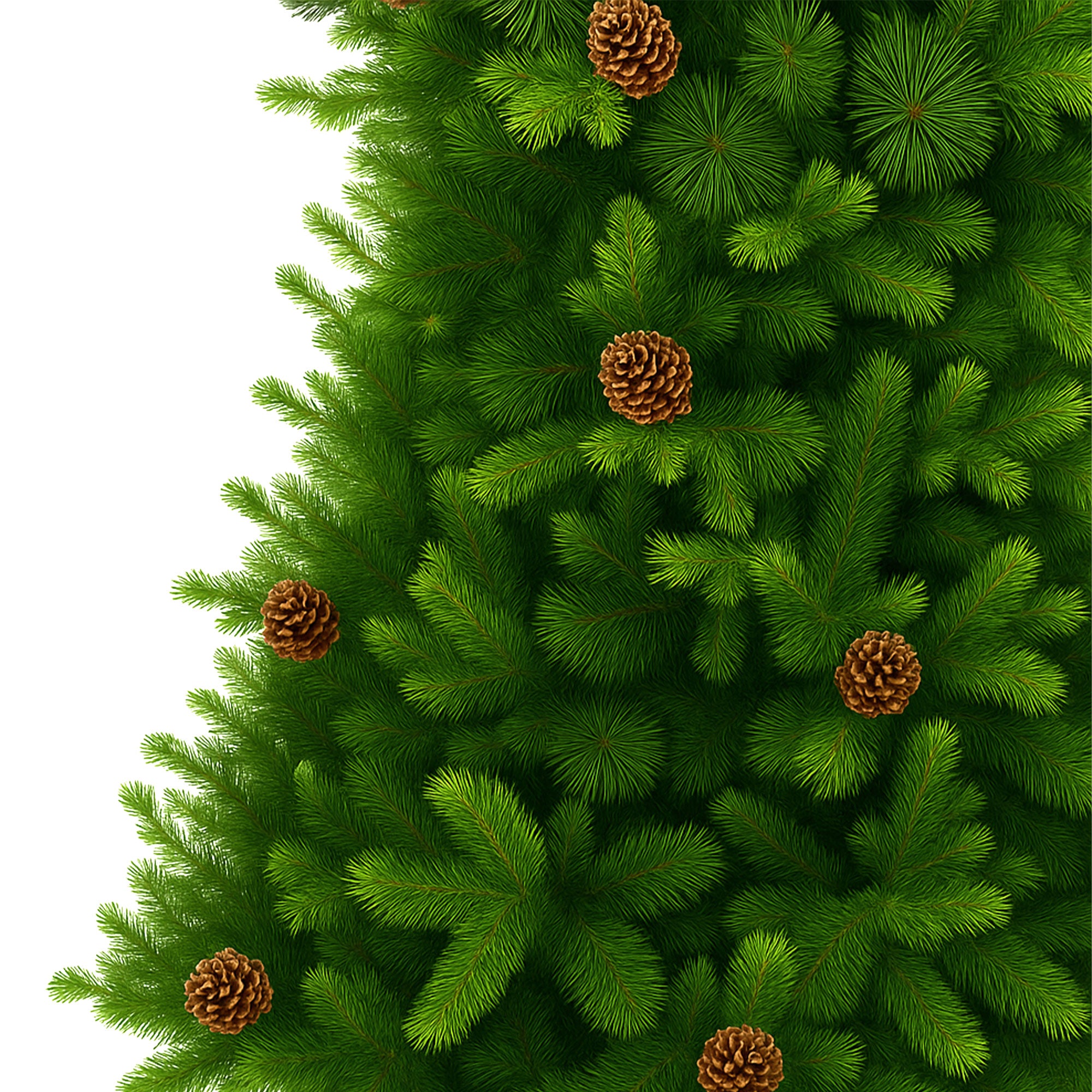 Waffle - Albero di Natale Tradizionale con Pigne in PE, PVC e PP Ø91x150H cm, 587 Punte