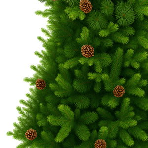 Waffle - Albero di Natale Tradizionale con Pigne in PE, PVC e PP Ø91x150H cm, 587 Punte