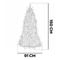 Waffle - Albero di Natale Tradizionale con Pigne in PE, PVC e PP Ø91x150H cm, 587 Punte