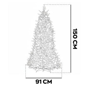 Waffle - Albero di Natale Tradizionale con Pigne in PE, PVC e PP Ø91x150H cm, 587 Punte