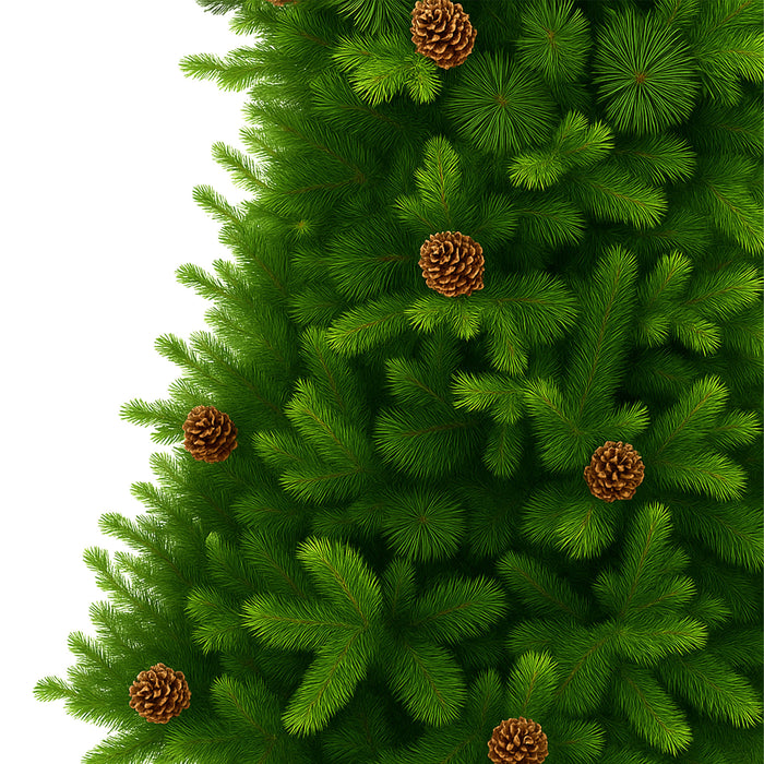 Waffle - Albero di Natale Tradizionale con Pigne in PE, PVC e PP Ø121x210H cm, 1193 Punte