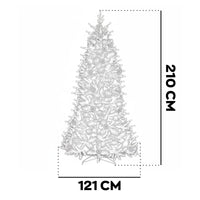 Waffle - Albero di Natale Tradizionale con Pigne in PE, PVC e PP Ø121x210H cm, 1193 Punte