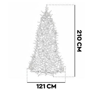 Waffle - Albero di Natale Tradizionale con Pigne in PE, PVC e PP Ø121x210H cm, 1193 Punte