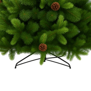 Waffle - Albero di Natale Tradizionale con Pigne in PE, PVC e PP Ø121x210H cm, 1193 Punte