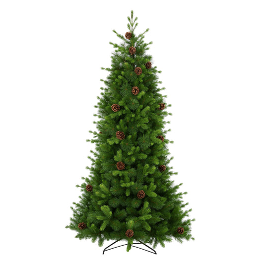 Waffle - Albero di Natale Tradizionale con Pigne in PE, PVC e PP Ø121x240H cm, 1391 Punte