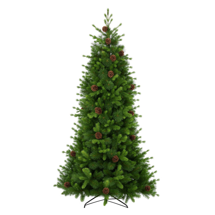 Waffle - Albero di Natale Tradizionale con Pigne in PE, PVC e PP Ø121x240H cm, 1391 Punte