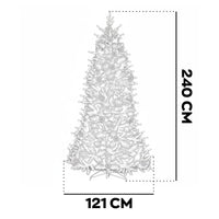 Waffle - Albero di Natale Tradizionale con Pigne in PE, PVC e PP Ø121x240H cm, 1391 Punte