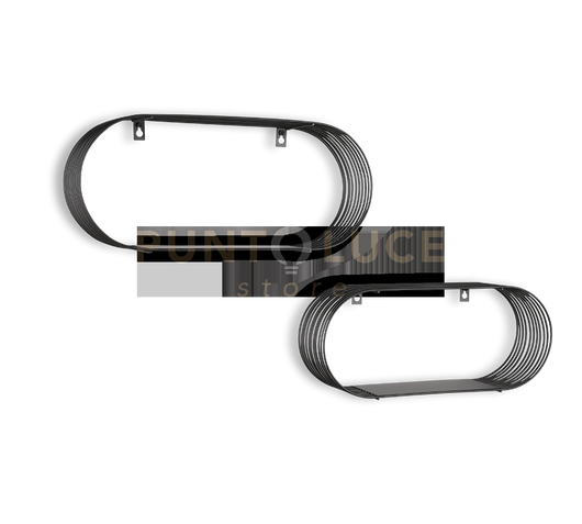 JOYCE SET DI 2 MENSOLE A MURO 43-38CM METALLO NERO