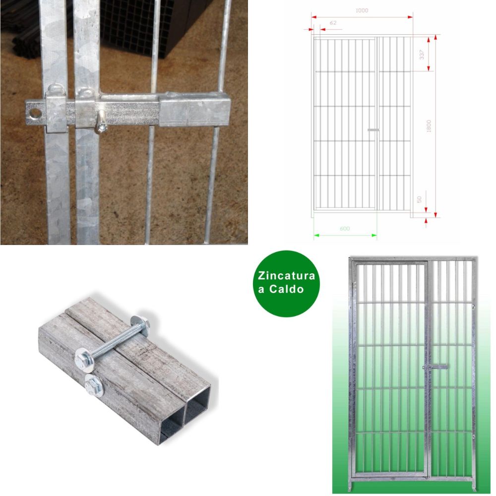 2 box per cani da esterno con zincatura a caldo ciascuno da 200x200x altezza 180 cm
