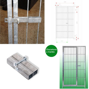 2 box per cani da esterno con zincatura a caldo ciascuno da 200x200x altezza 180 cm