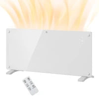 Riscaldatore a Convezione 2000W a Temperatura Regolabile con Telecomando e Timer, 87x21.5x44.5 cm, Bianco