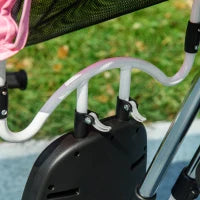 Triciclo per Bambini con Maniglione 6 in 1, Tettuccio Regolabile e Cintura di Sicurezza, Età 1-5 Anni, Rosa