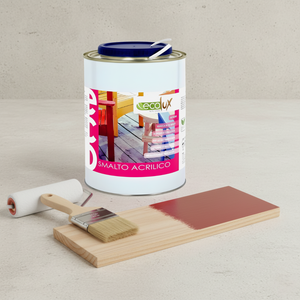 Ecolux smalto satinato acrilico ecologico per legno e metallo *** formato 2.5 lt, colore- rosso ossido, confezione 1
