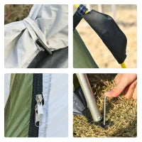 Tenda da Campeggio 2 Posti Pop Up con Porta a Cerniera e 3 Finestre, 240x240x199 cm, Verde