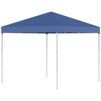 Gazebo Pieghevole e Impermeabile in Tessuto Oxford con Corde e Picchetti, 2.45x2.45x2.45 m, Blu