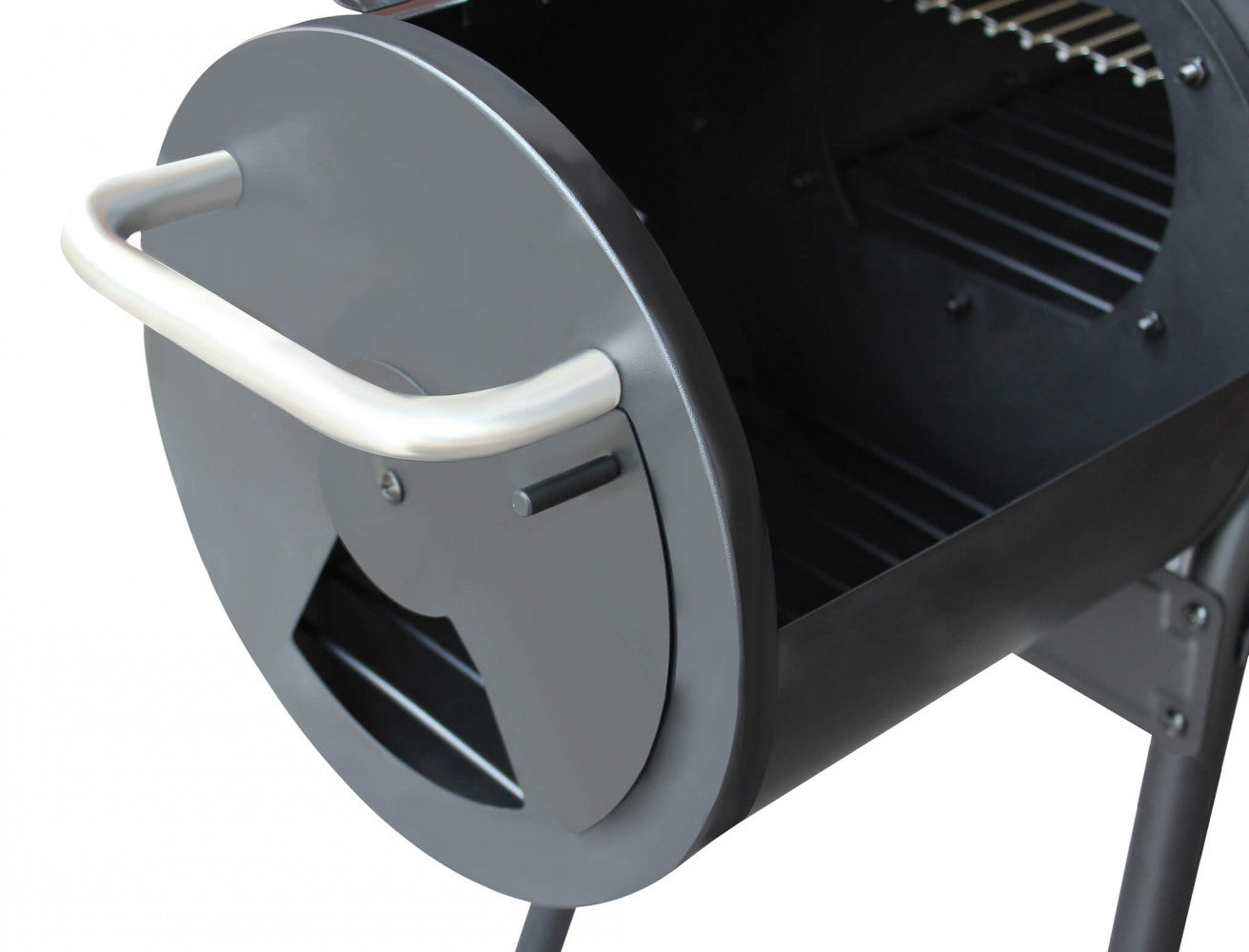 Barbecue A Carbonella Con Affumicatore Acciaio Verniciato Nero 110X64X113,5 H Cm