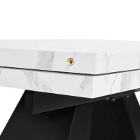 Tavolo da pranzo allungabile, per soggiorno e studio, 159x74x77 cm, Bianco e Nero