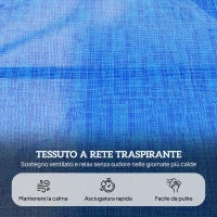 Sdraio da Giardino Pieghevole con Schienale Regolabile, Cuscino e Foro per Viso, Blu Scuro