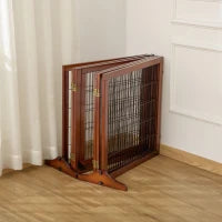 Recinzione per Cani, Pieghevole, Legno di Pino, 432 x 36 x 70 cm, Caffè