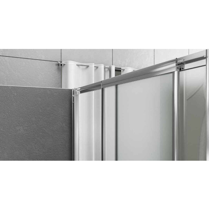 Porta doccia scorrevole slide per box nicchia due ante cristallo temprato *** misure 137-141xh190 cm stampato, confez...