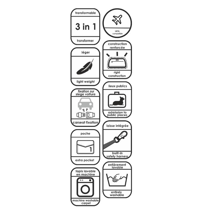 Trasportino per cani e gatti casetta & cuscino 3 in 1 max 4 kg maluku small black