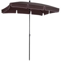Ombrellone da Giardino Rettangolare e Regolabile con Palo in Alluminio, 2x1.3x2.5 m, Marrone e Nero