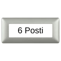 Bticino matix placca 6 posti tecnopolimero colorata am4806 pezzi 2 *** colore silver, confezione 1