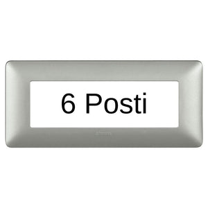 Bticino matix placca 6 posti tecnopolimero colorata am4806 pezzi 2 *** colore silver, confezione 1