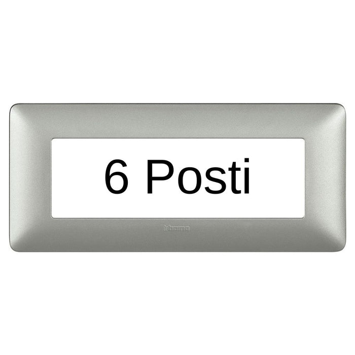 Bticino matix placca 6 posti tecnopolimero colorata am4806 pezzi 2 *** colore silver, confezione 1