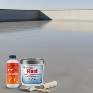 Soluzione professionale impermeabilizzante prepforte + flexiscudo per protezione superfici *** formato 5 kg + 1 l (si...