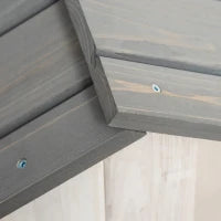 Cuccia per Cani a Casetta in Legno, per Animali Fino a 15kg, Grigio e Bianco