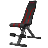 Panca inclinabile, con schienale regolabile in 6 posizioni, sedile regolabile in 4 posizioni, in metallo con imbottitura, Nero