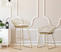 Sgabello Glam Flower Grigio Cm 57X52X94-56X48X72,50