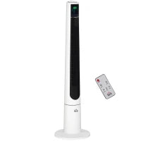 Ventilatore a Torre 50W a 3 Modalità e 3 Velocità con Timer da 12h, in ABS, Ø32x118.2 cm, Bianco