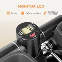 Stepper 2 in 1 con Monitor LCD, Pedali Grandi e Antiscivolo, Capacità 100 kg, Nero