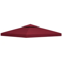 Tela di Ricambio per Gazebo Padiglione Tenda 3 x 3 m, in Poliestere ad Alta Densità 180 g/m², Rosso