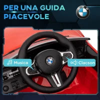 Macchina Elettrica per Bambini a Licenza BMW M4 con Telecomando, Clacson e Fari, 108x69.5x51 cm, Rossa