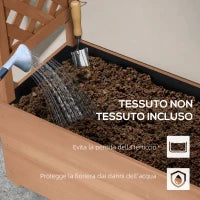 Fioriera con Grigliato, Fori di Drenaggio e Tettuccio, in Legno di Abete, 112x41x180 cm, Marrone