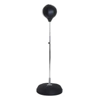 Punching Ball da Terra con Guantoni, Altezza Regolabile 126-144 cm e Base Riempibile, Nero