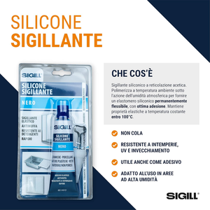 Silicone sigillante monocomponente a tubetto 60 ml *** colore- nero, confezione 1