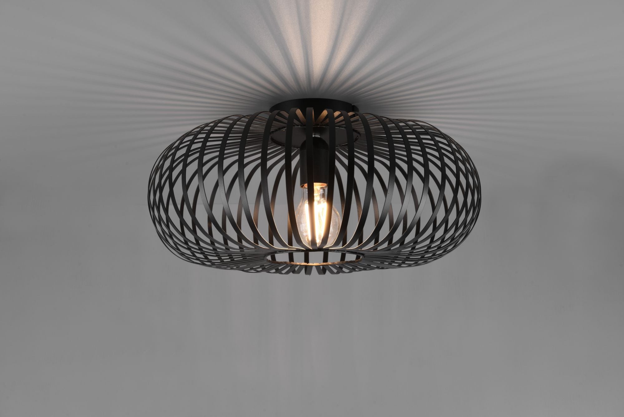 JOHANN PLAFONIERA METALLO ELLISSE NERO D. 40CM 1 LUCE ATTACCO E27