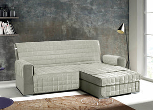 Copridivano Per Divani Con Penisola Modello Join Colore Grigio - 190 cm - Grigio