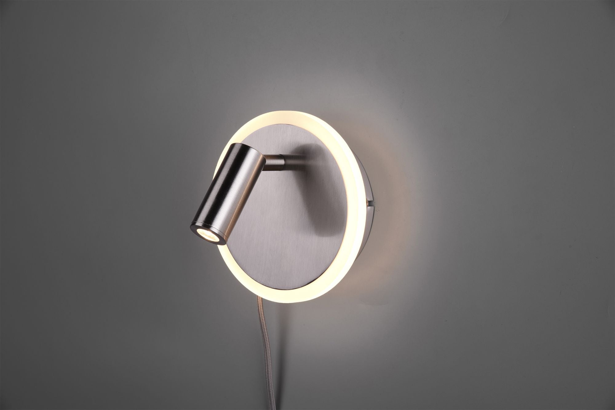 JORDAN APPLIQUE LED ACCIAIO DOPPIA ILLUMINAZIONE CON ACCENSIONE SEPARATA D. 1CM